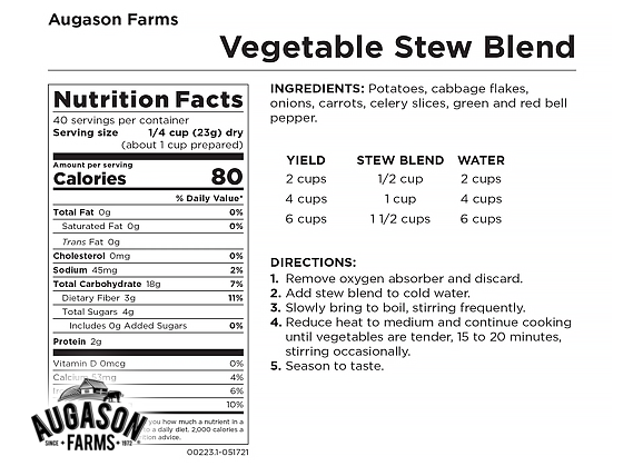 Augason Farms: Vegetable Stew Blend Can